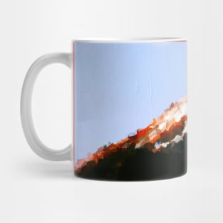 Mountain covered by snow oil painting Mug